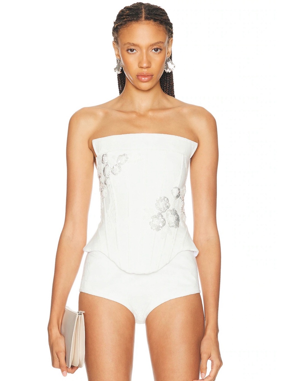 ILA Strapless White Embellished Corset - LIKE NEW